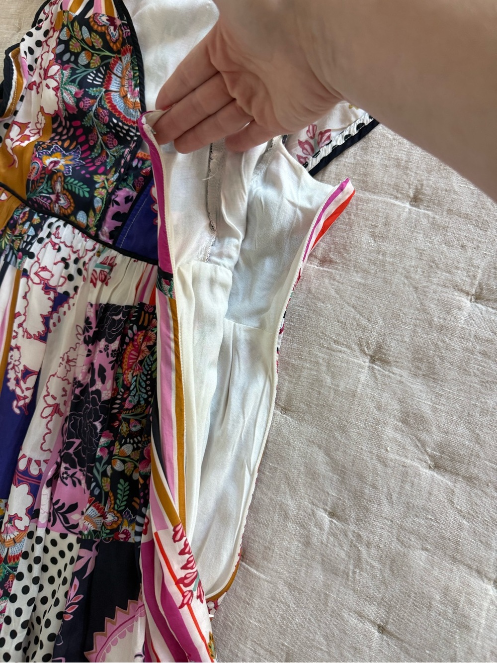 Anthropologie Ruffled Patchwork midi dress size 4 - Picture 12 of 13